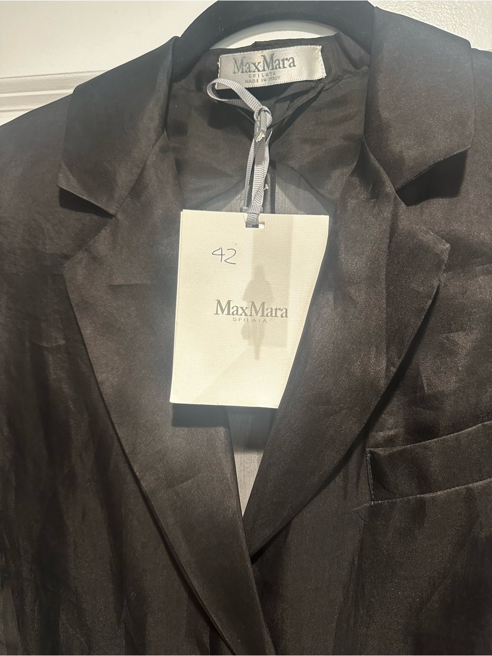 MaxMara Black Sheer Long Sleeve Dress Coat - Picture 2 of 5